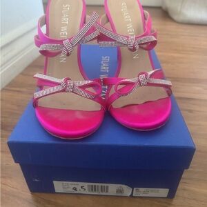 Stuart Weitzman Fuchsia Bow Heels